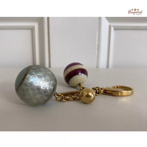 Authentic LOUIS VUITTON Jade/Purple/Cream Fleur Ball Bag Charms - Picture 8 of 10